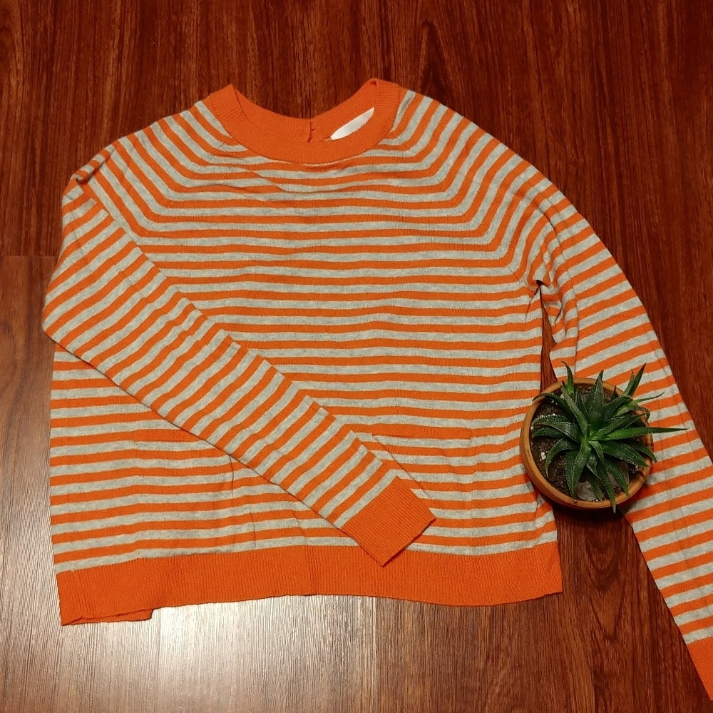 Orange and gray striped Sweater Size Small